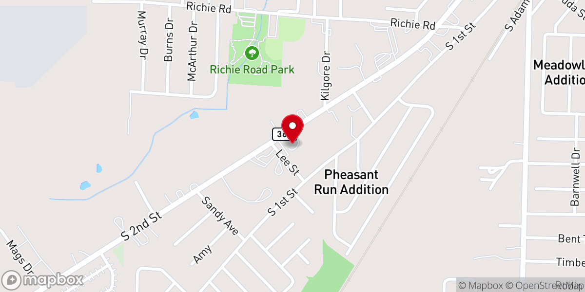 Map showing location of Cornerstone Baptist Church