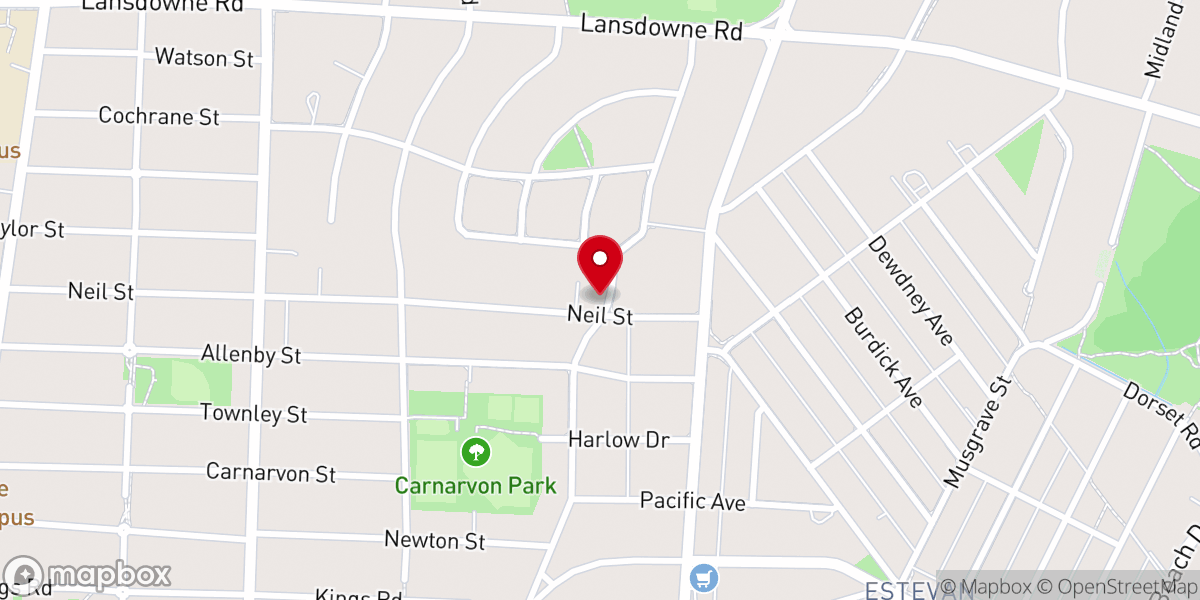 Map showing location of St. Philip's Anglican Church