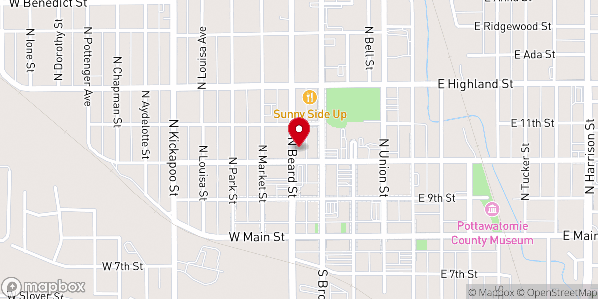 Map showing location of St Paul's United Methodist Church