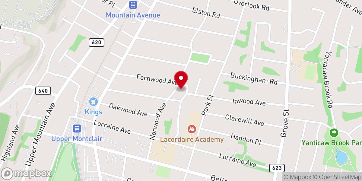 Map showing location of The Presbyterian Church of Upper Montclair