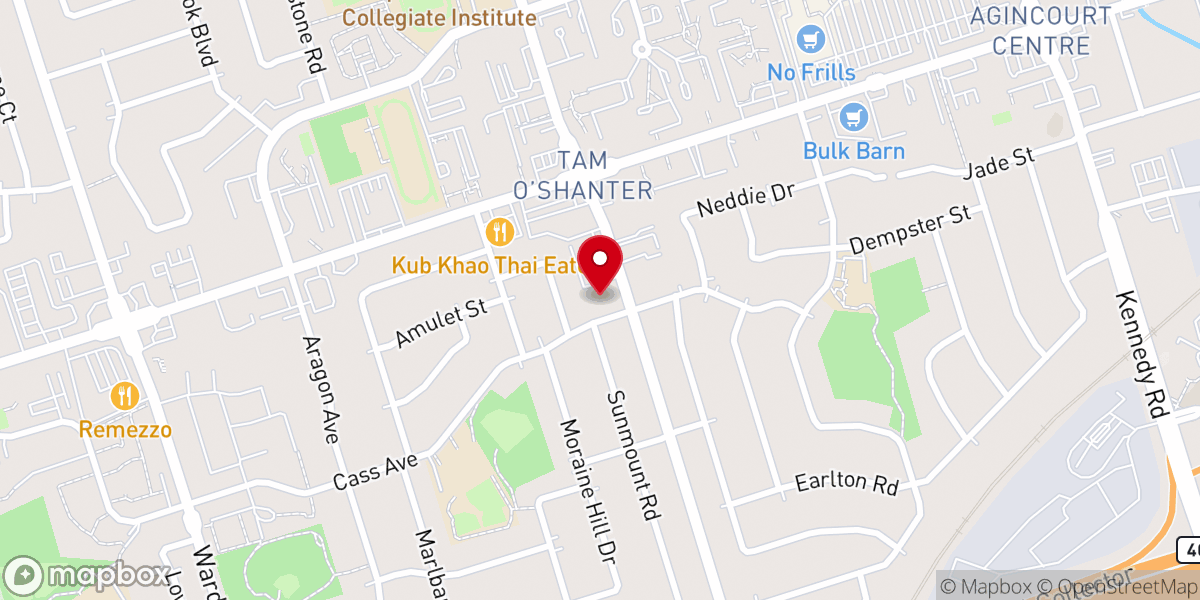 Map showing location of Toronto Mandarin Chinese Community Church