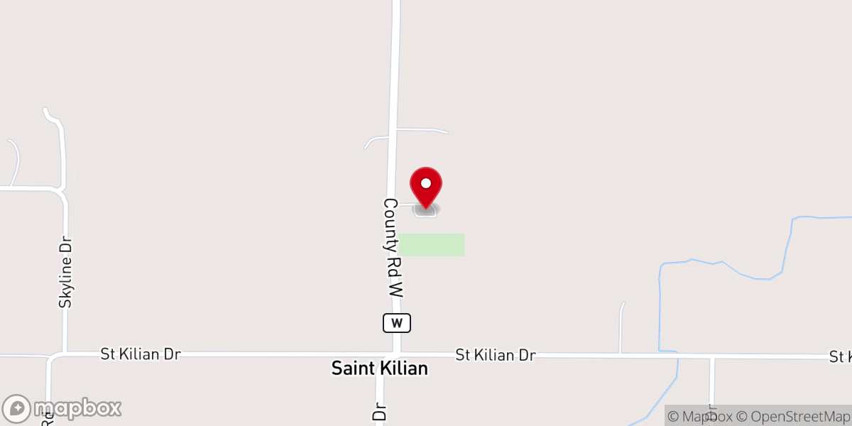 Map showing location of St. Kilian Catholic Church