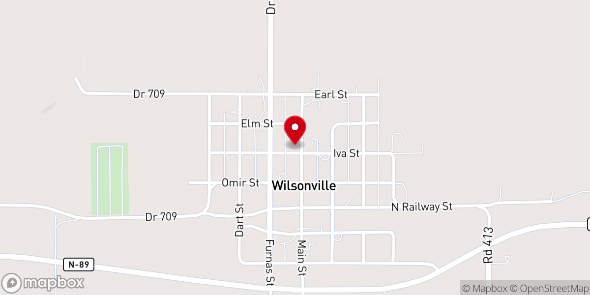 Map showing location of Wilsonville Baptist Church