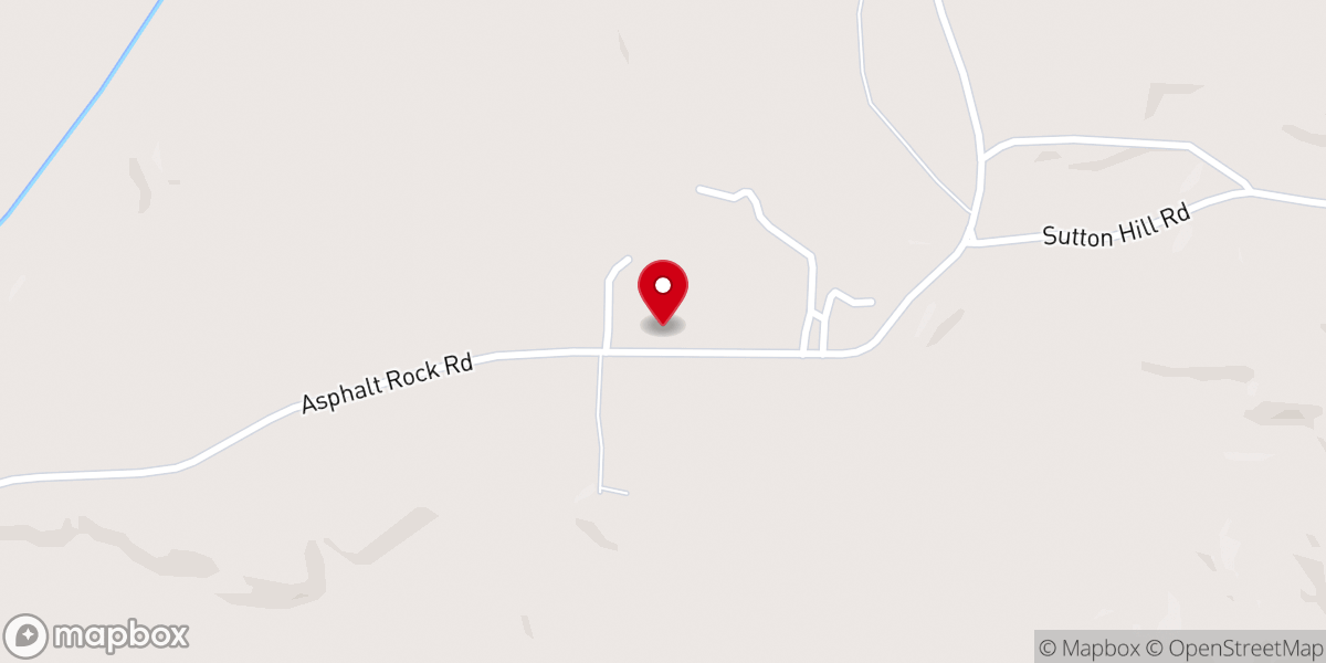 Map showing location of Asphalt Rock Baptist Church
