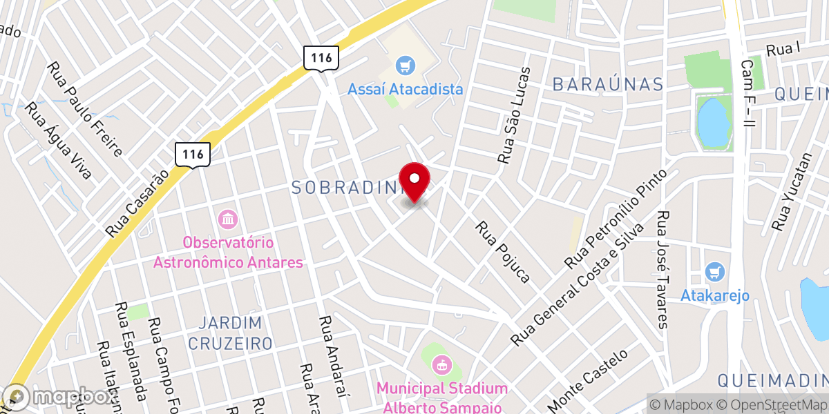 Map showing location of Igreja Batista de Sobradinho