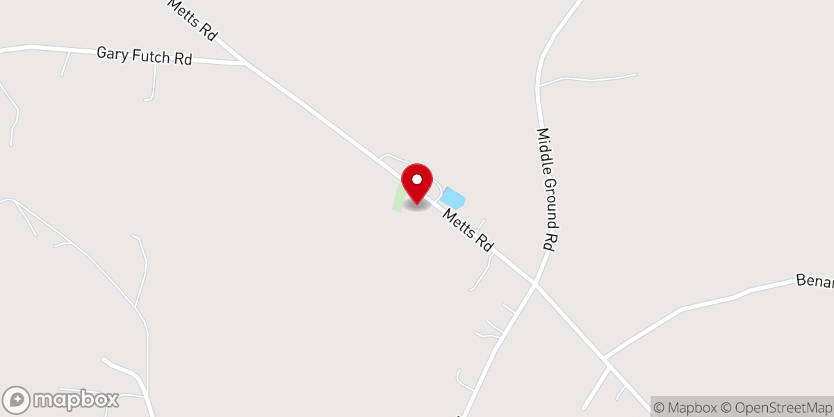 Map showing location of Temple Hill Baptist Church