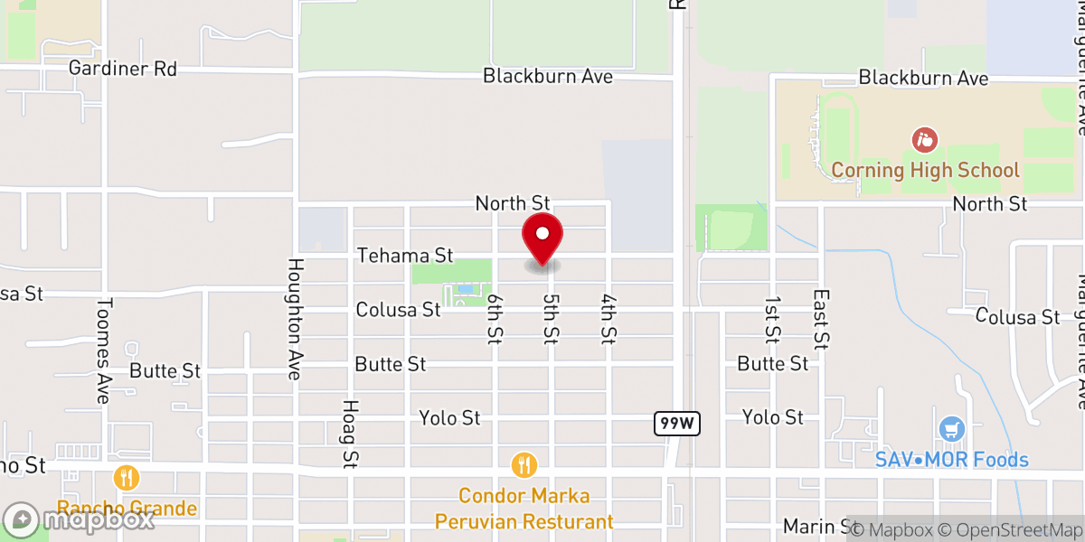 Map showing location of Foursquare Gospel Church