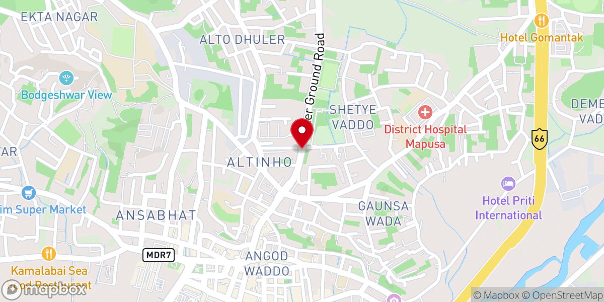 Map showing location of Goa mapusa