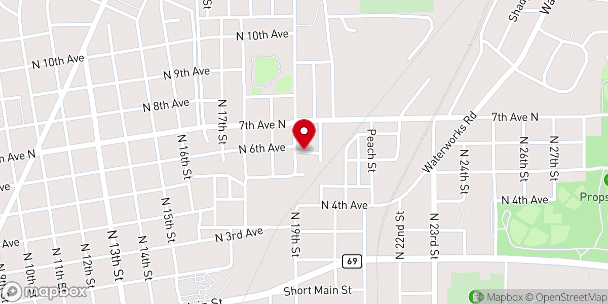 Map showing location of Stephens Chapel Baptist Church