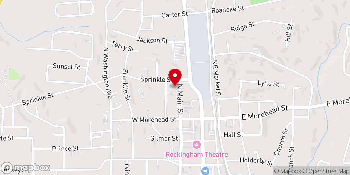 Map showing location of Igelsia Nueva Vida Reidsville