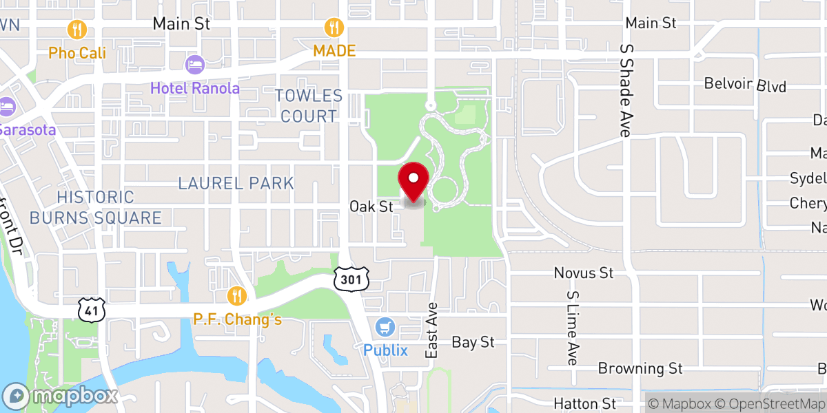 Map showing location of First Presbyterian Church Of Sarasota