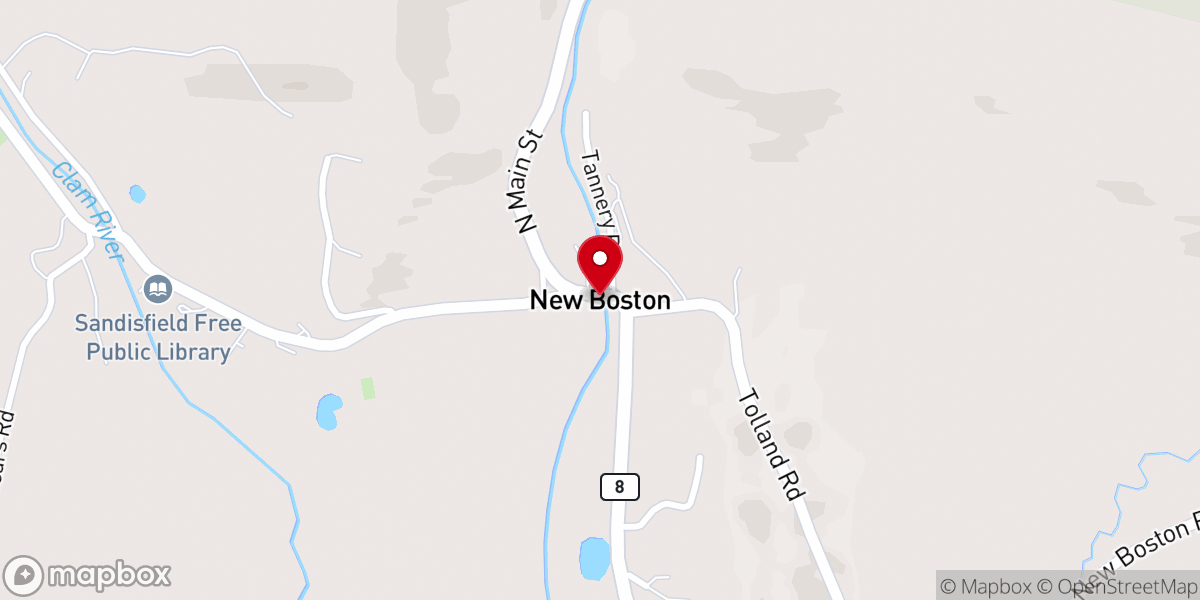 Map showing location of New Boston