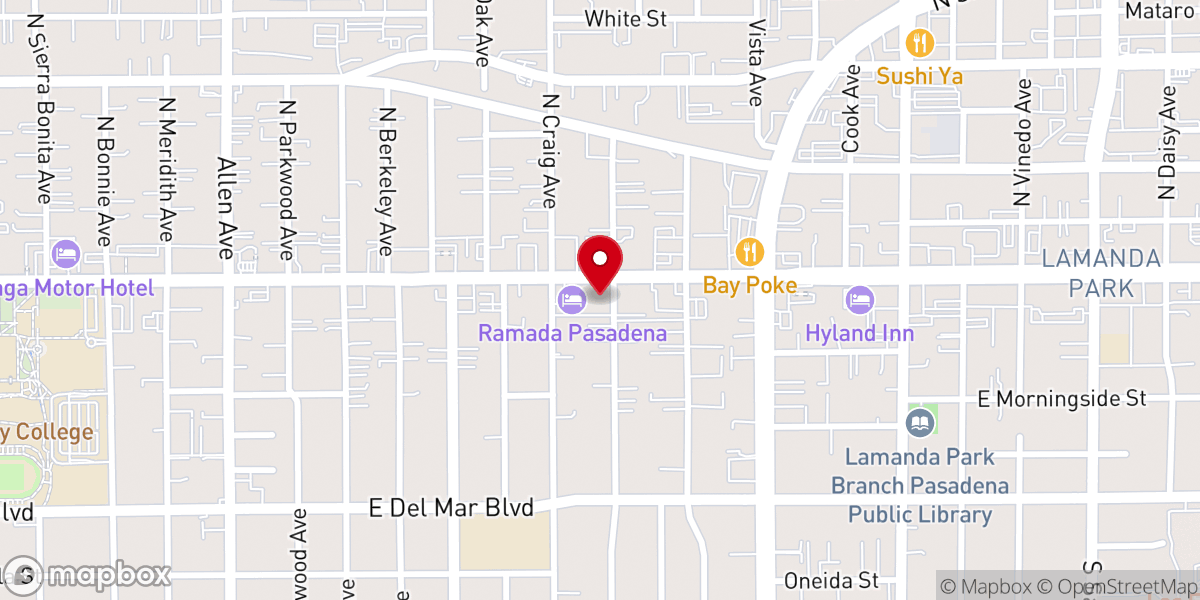 Map showing location of Calvary Baptist Church of Pasadena