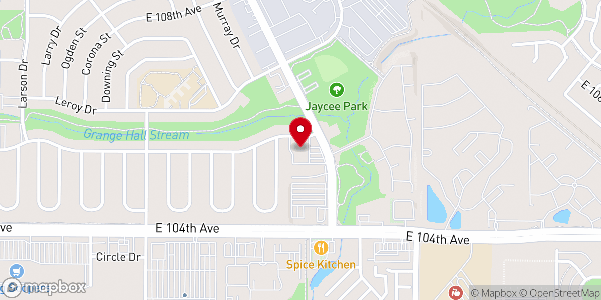 Map showing location of Northglenn Christian Church