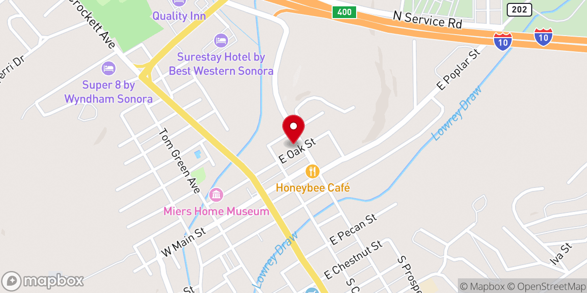 Map showing location of Sonora FUMC
