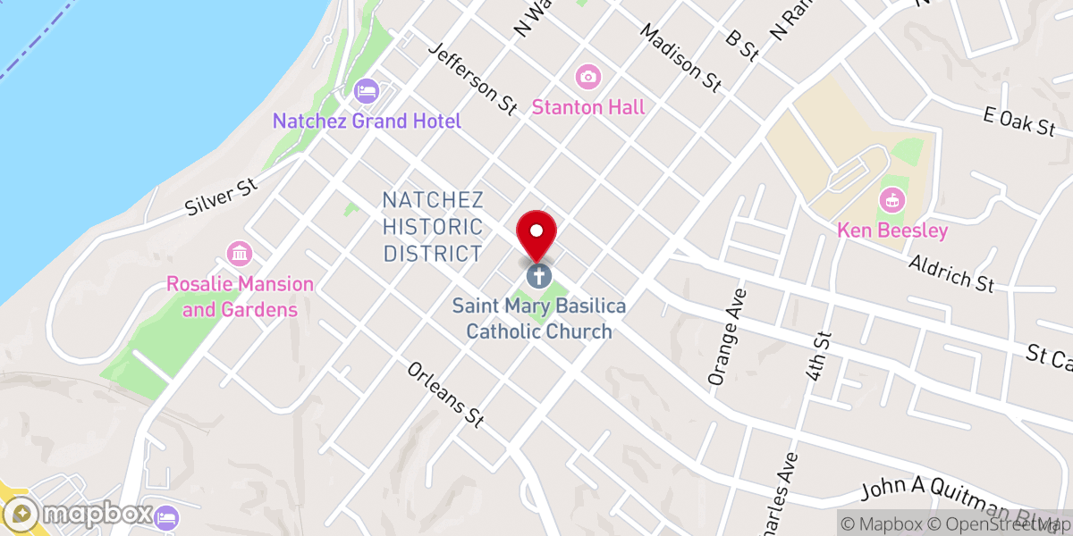 Map showing location of St Mary's Basilica