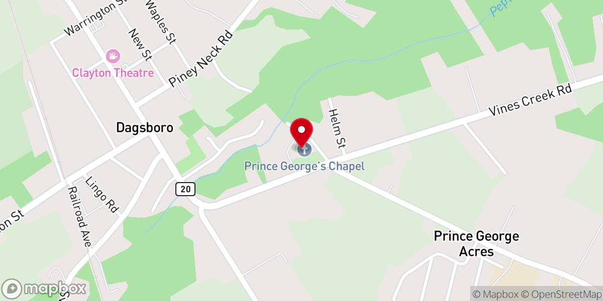 Map showing location of Prince George's Chapel