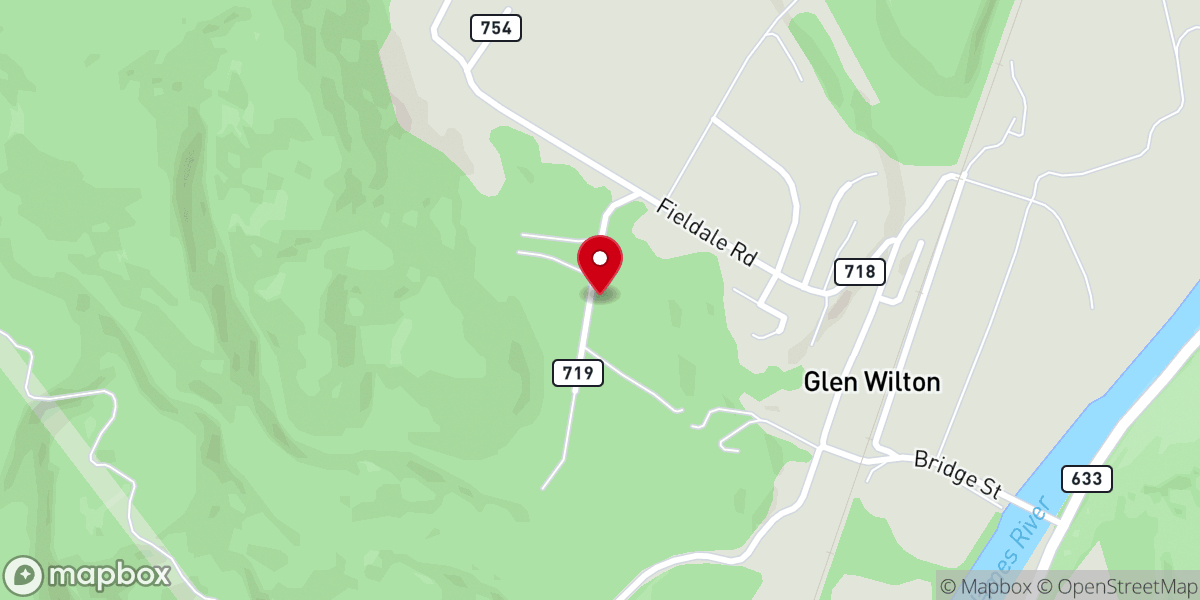 Map showing location of Mount Beulah Church