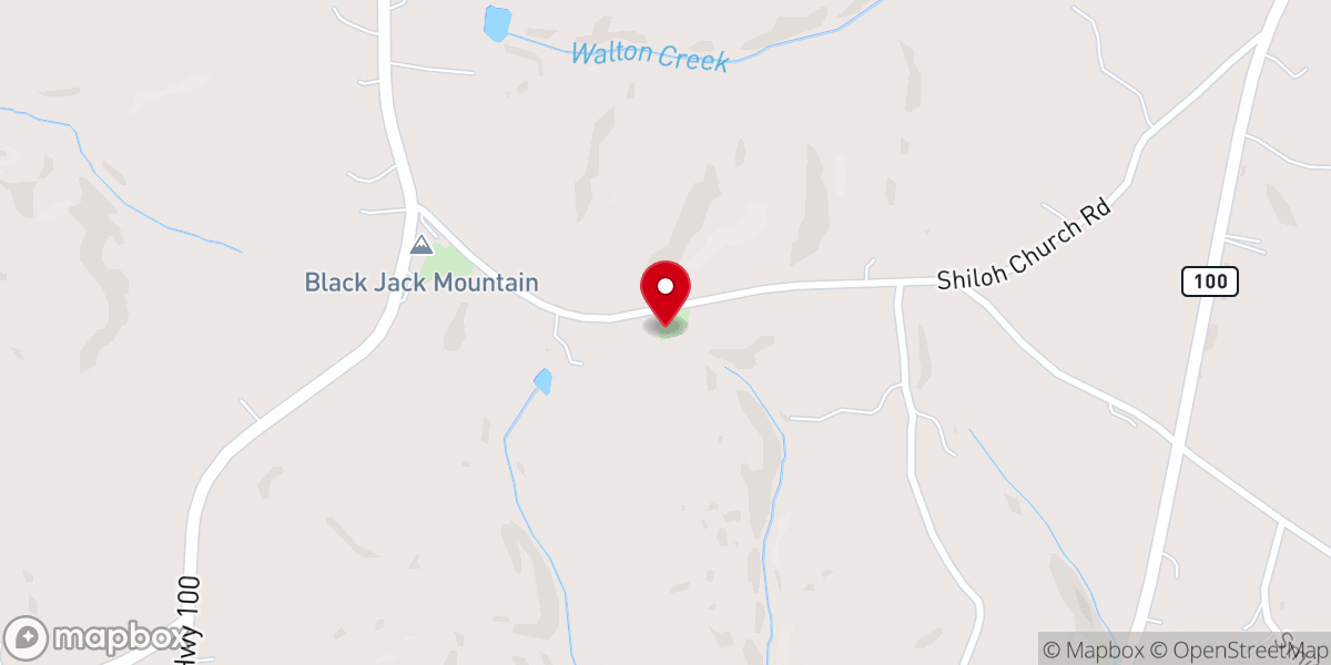 Map showing location of Shiloh Church