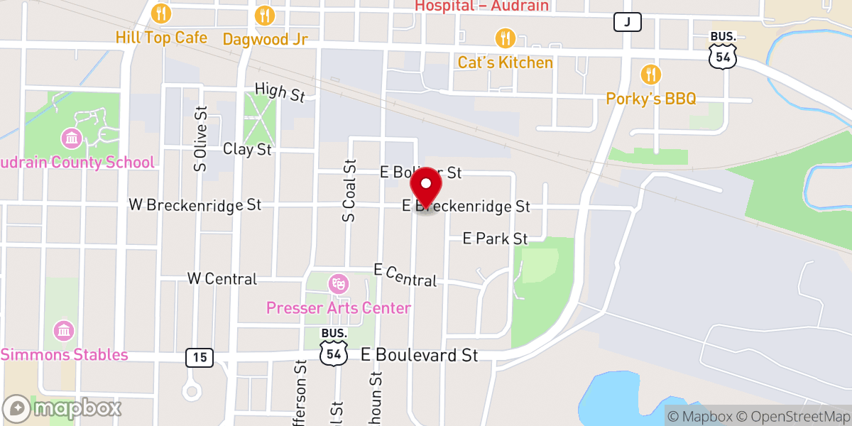 Map showing location of Second Missionary Baptist Church