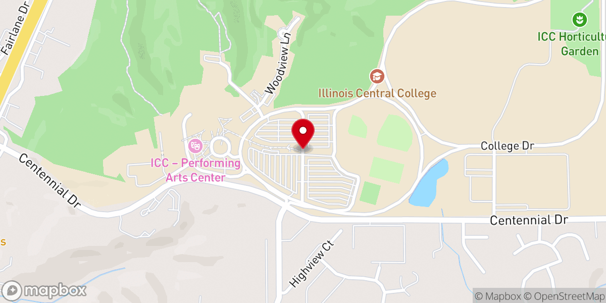 Map showing location of Illinois Central College - East Peoria Campus
