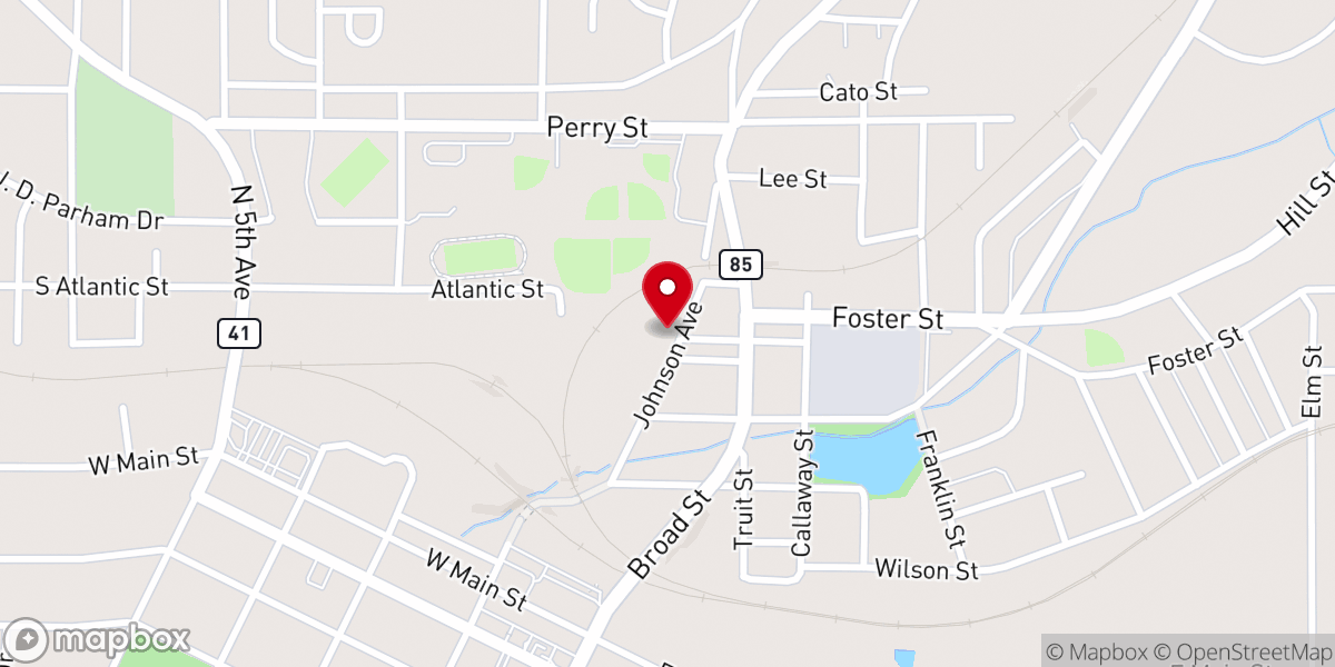 Map showing location of Abundant Life Christian Church