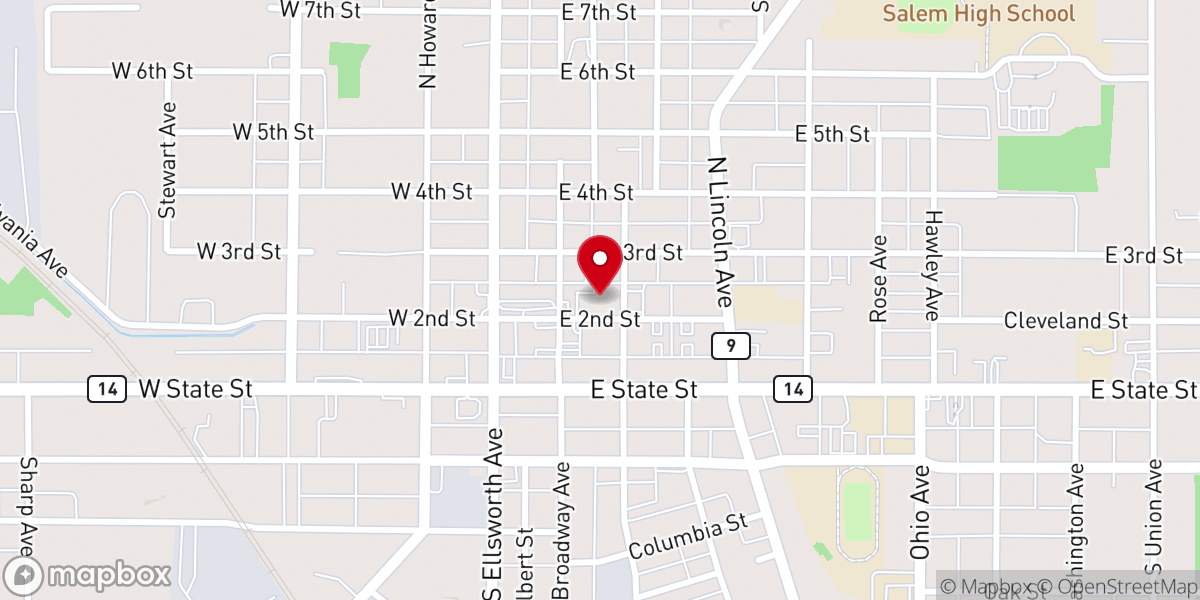 Map showing location of First Presbyterian Church