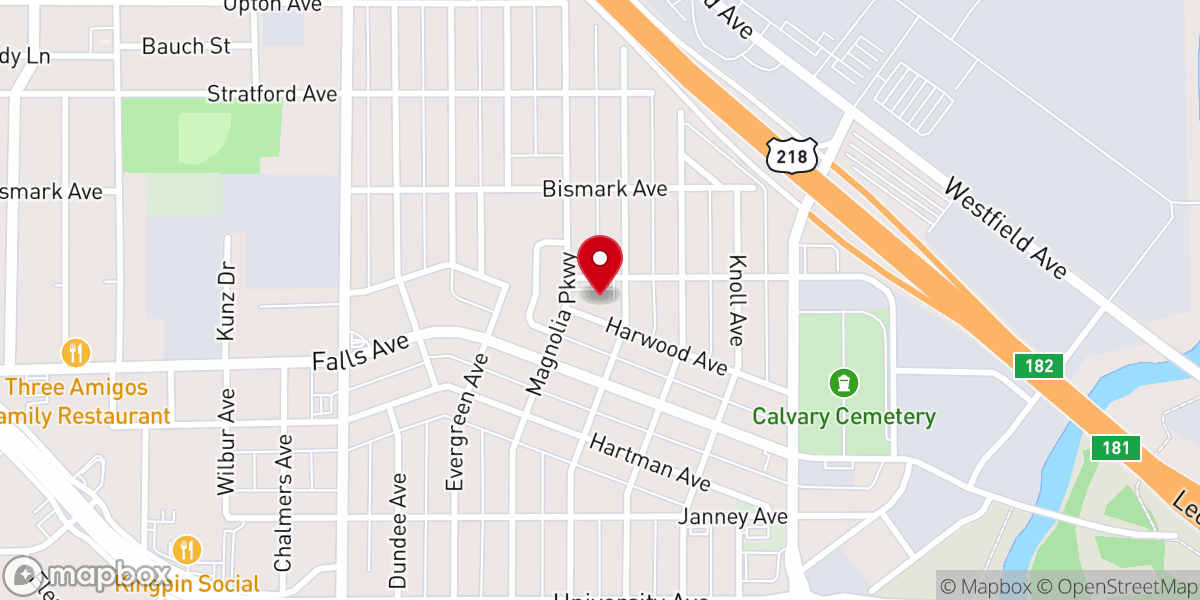 Map showing location of Our Savior's Lutheran Church
