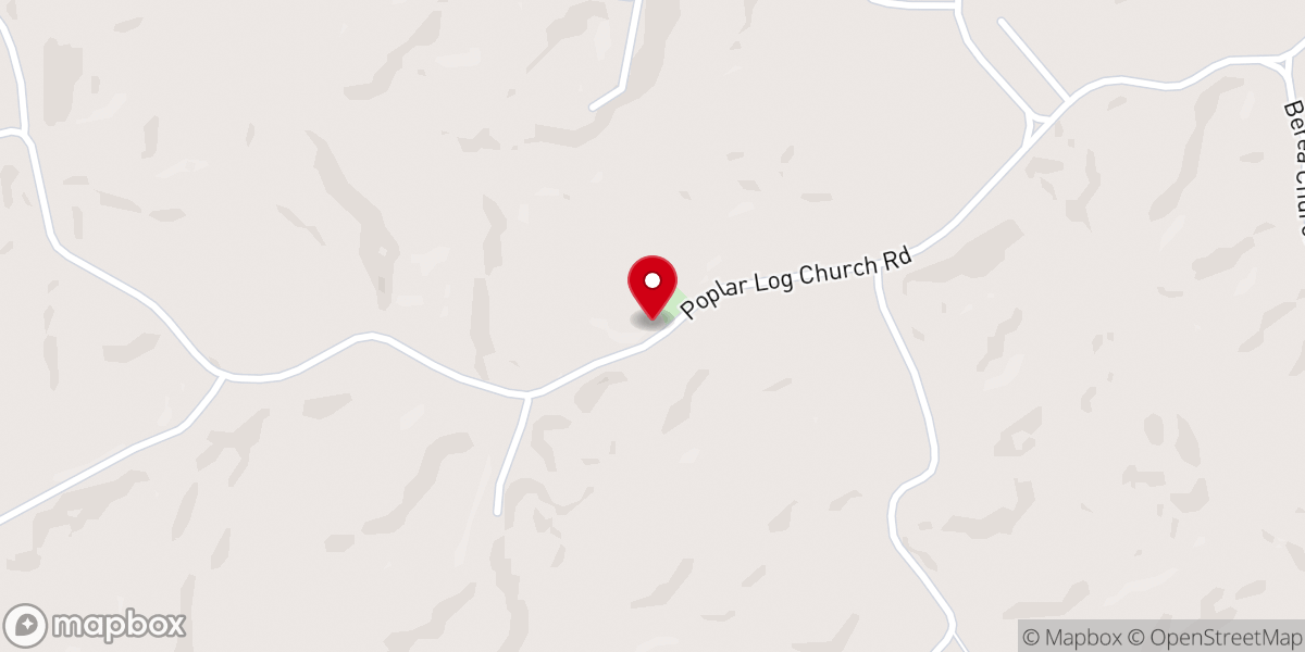 Map showing location of Poplar Log Missionary Baptist Church