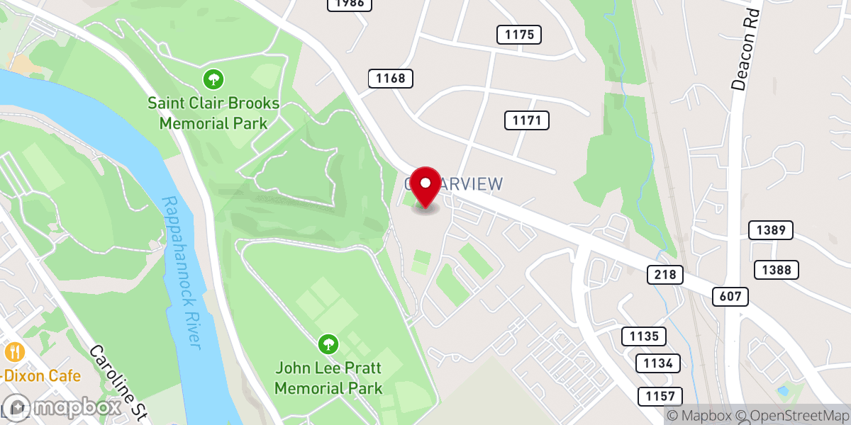 Map showing location of Calvary Chapel Stafford