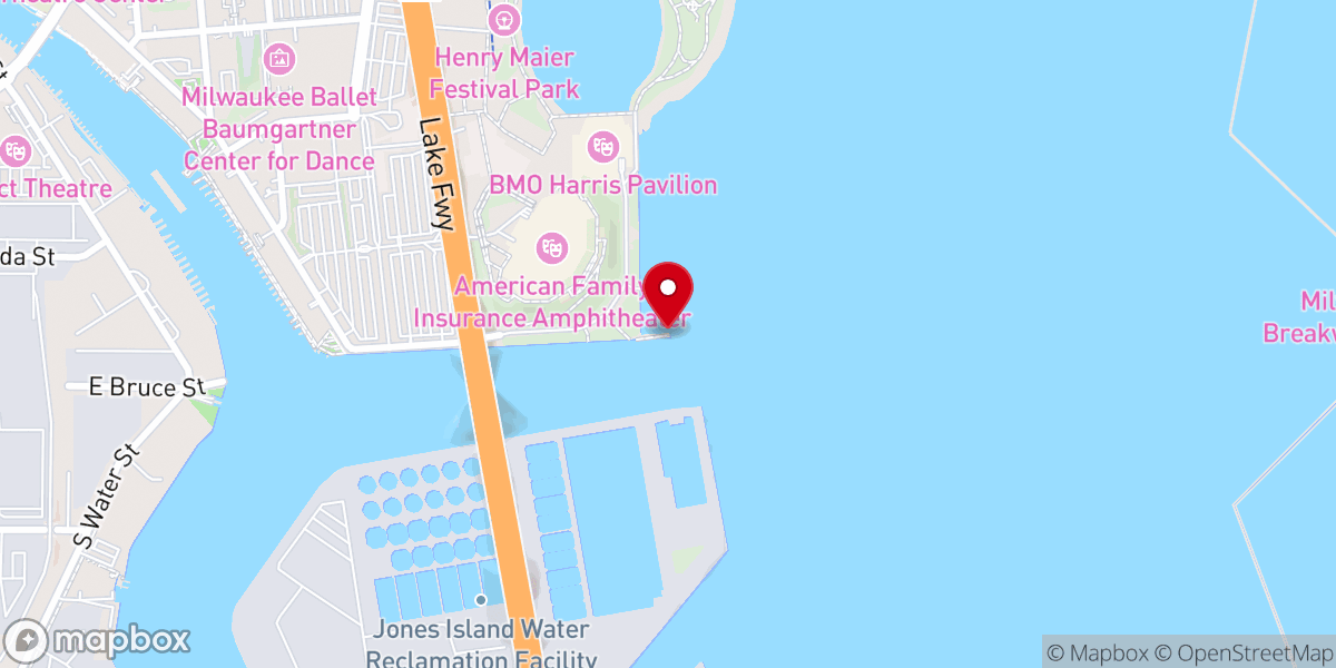 Map showing location of Church of Milwaukee Lighthouse