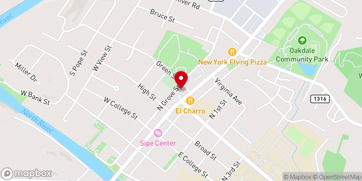Map showing location of Bridgewater United Methodist Church