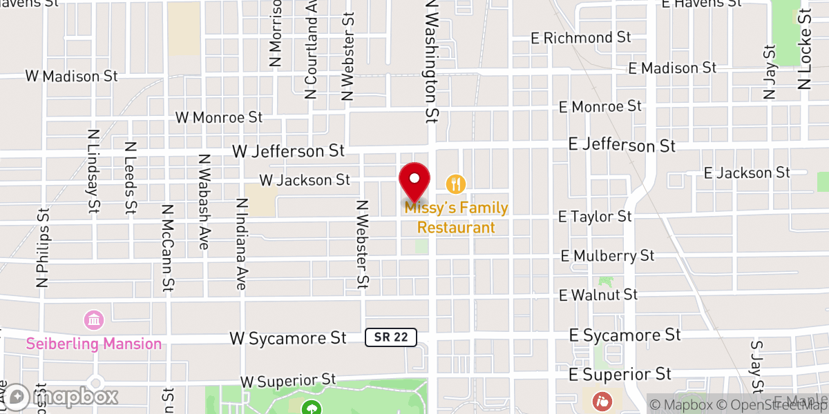 Map showing location of First Baptist Church