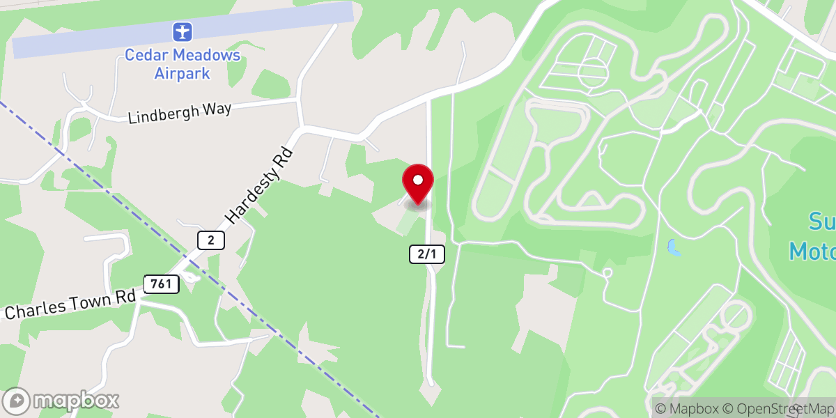 Map showing location of Prosperity Church