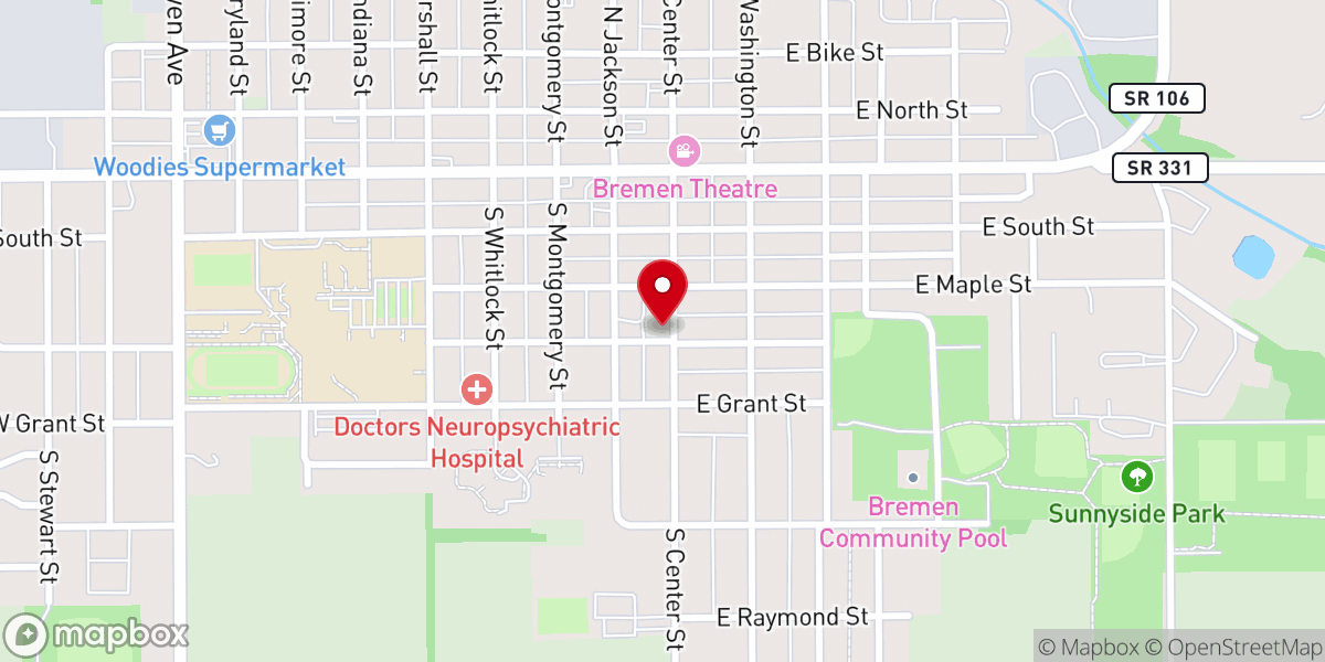 Map showing location of First United Church of Christ, Bremen