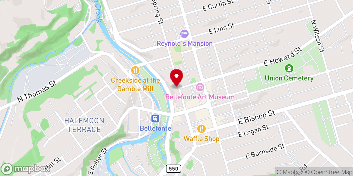Map showing location of Bellefonte Presbyterian Church (PCA)