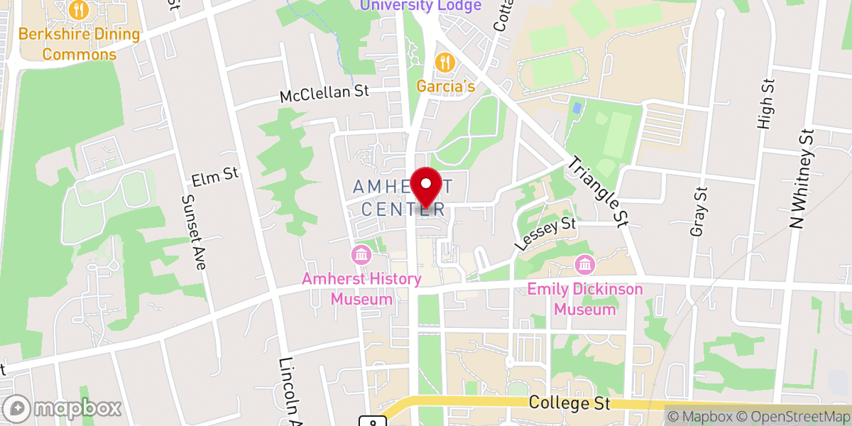 Map showing location of Unitarian Universalist Society of Amherst