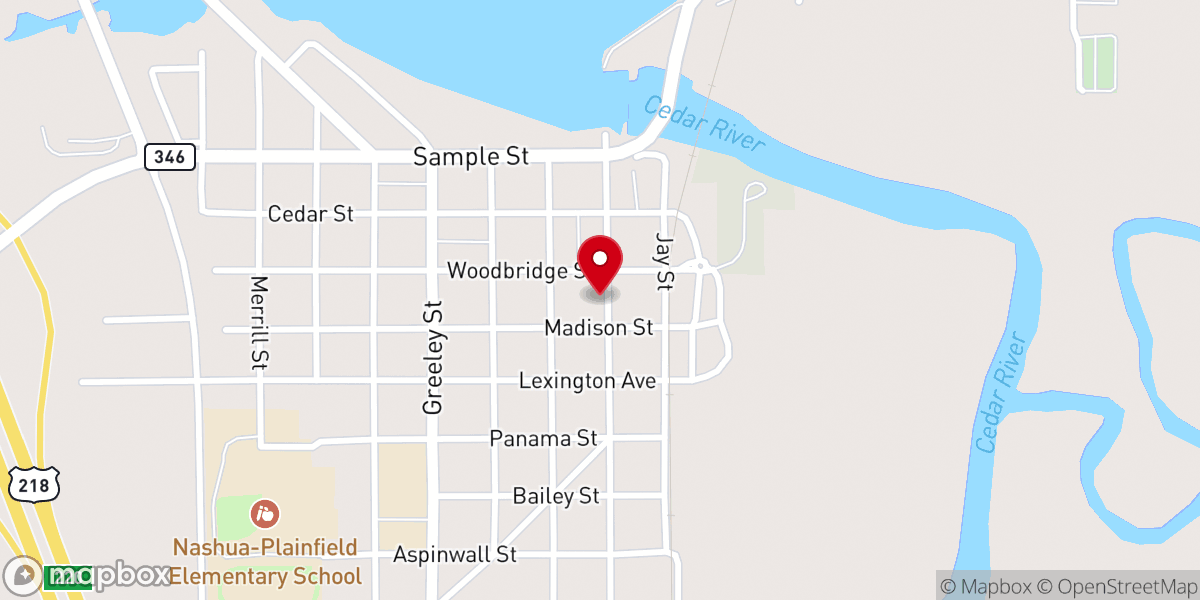 Map showing location of Cedar Point Church