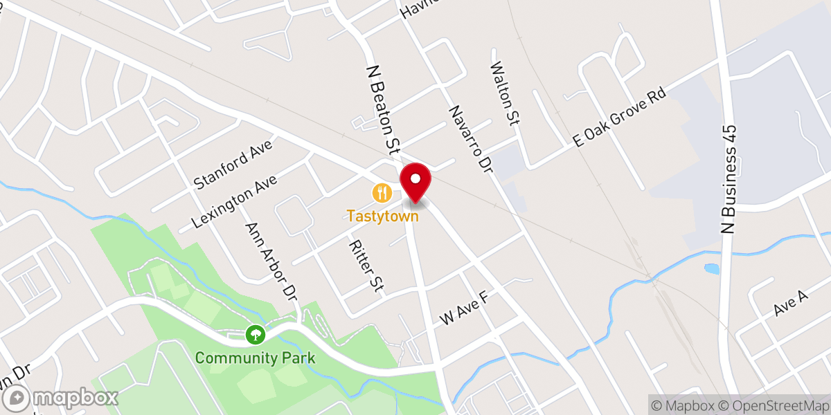 Map showing location of Calvary Worship Center