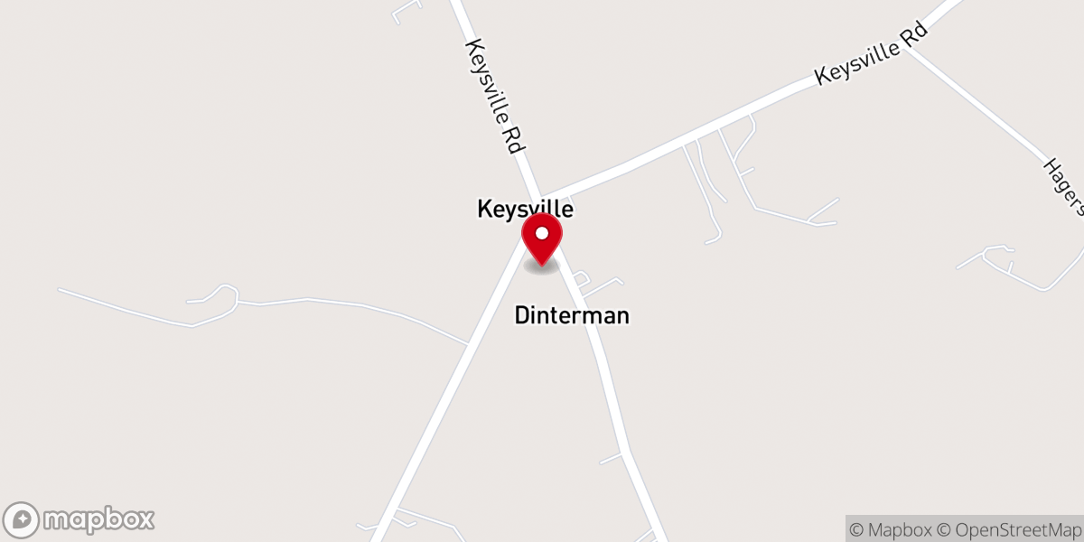 Map showing location of Keysville Mennonite Church