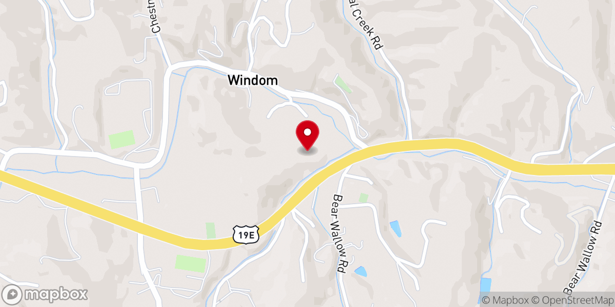Map showing location of Shoal Creek Baptist Church