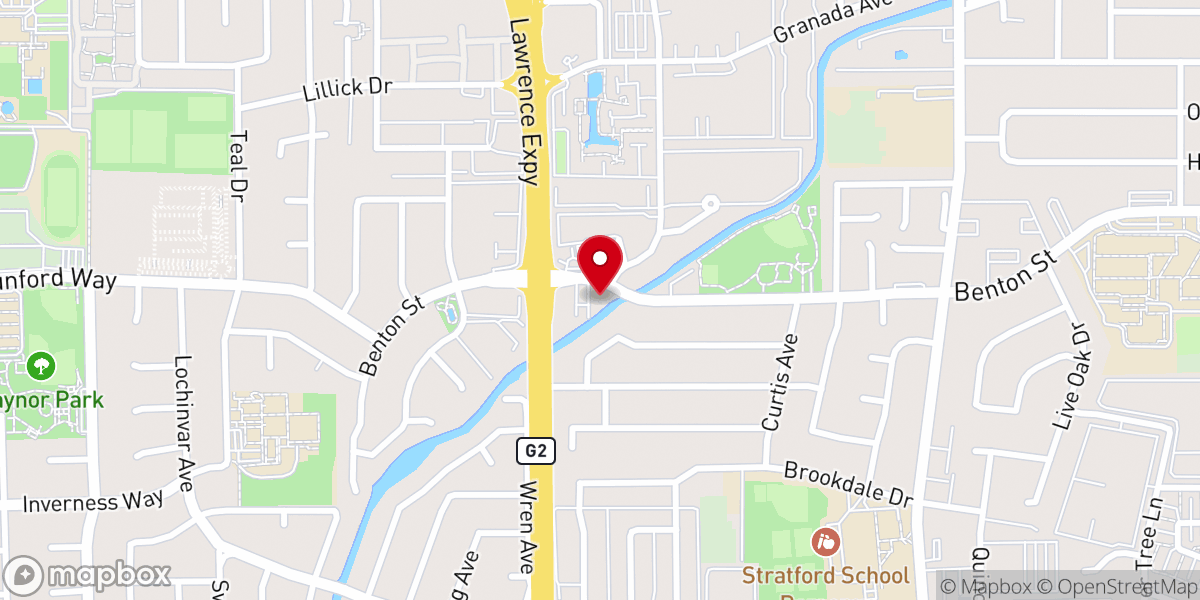 Map showing location of The Church in Santa Clara