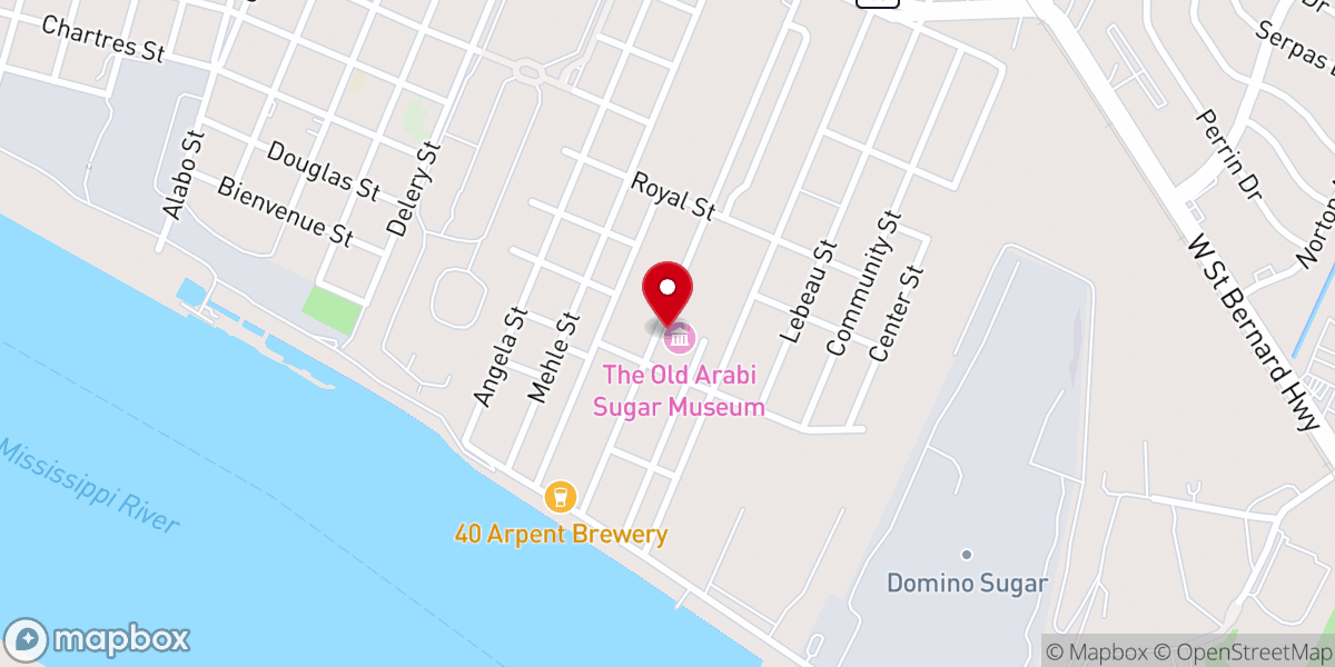 Map showing location of St. Bernard Parish Office of tourism
