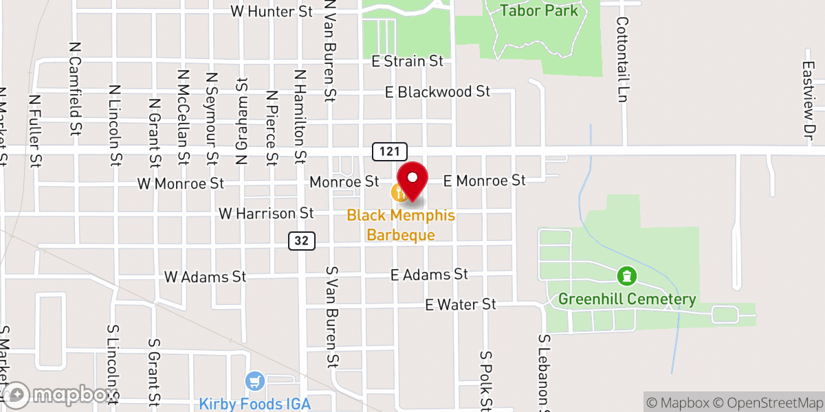 Map showing location of Moultrie County Cefs Outreach