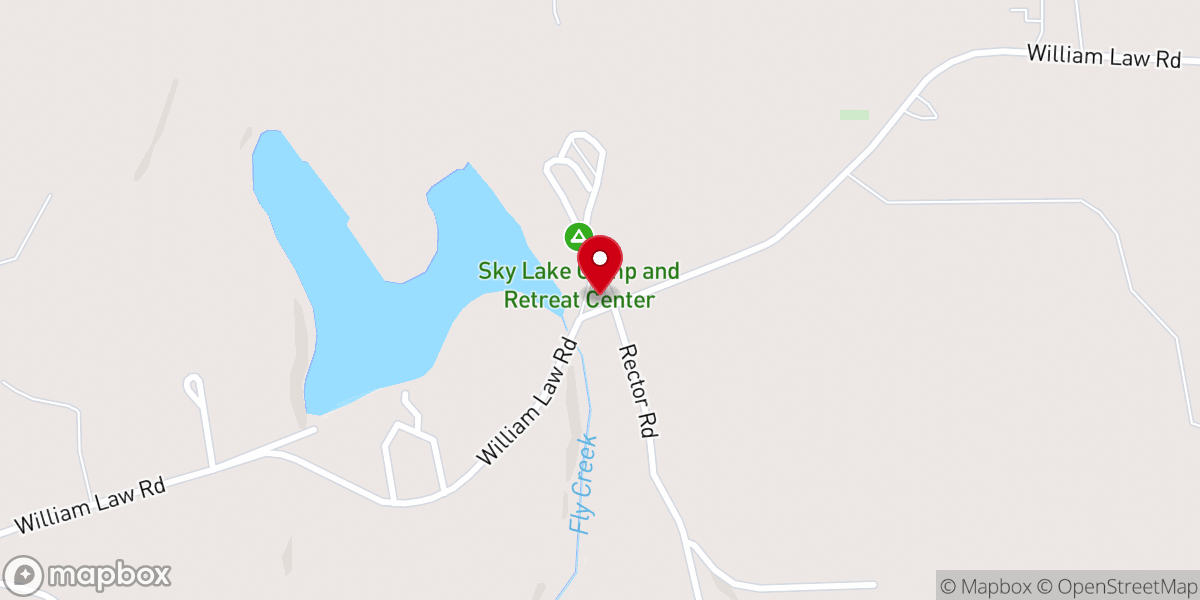 Map showing location of Sky Lake Camp & Retreat Center
