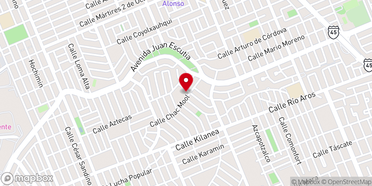 Map showing location of Iglesia Bautista Peniel