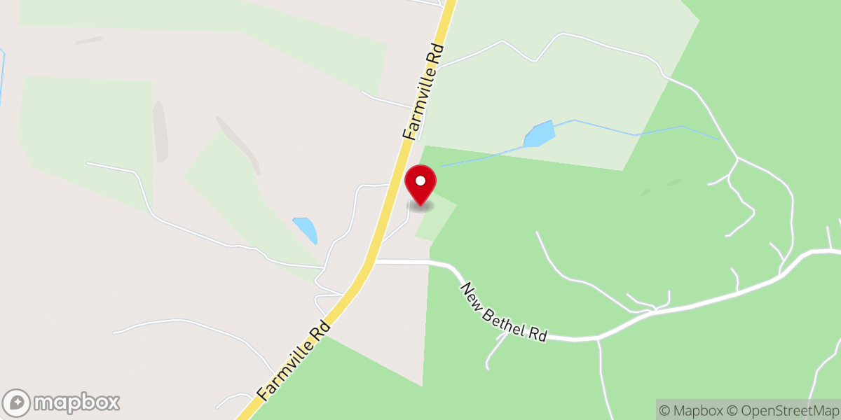 Map showing location of New Bethel Church