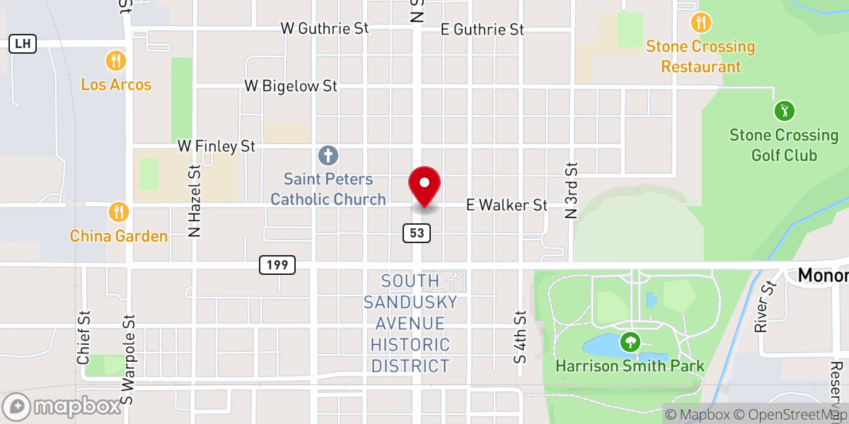 Map showing location of Corner Inn