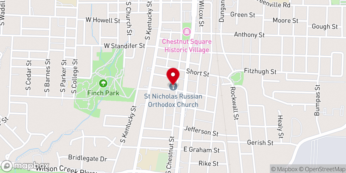 Map showing location of St. Nicholas Russian Orthodox Church