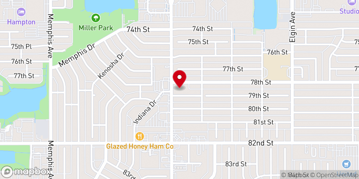 Map showing location of Christ Lutheran Church
